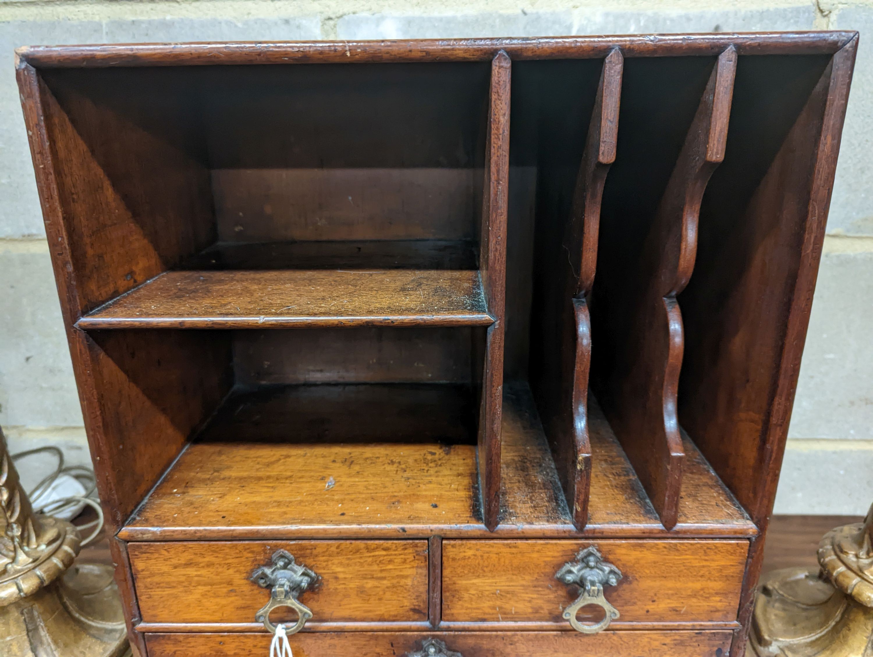 A Victorian mahogany stationery cabinet, width 39cm, depth 22cm, height 48cm